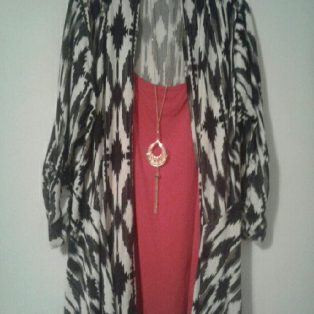 Grey and black and white aztec cardigan